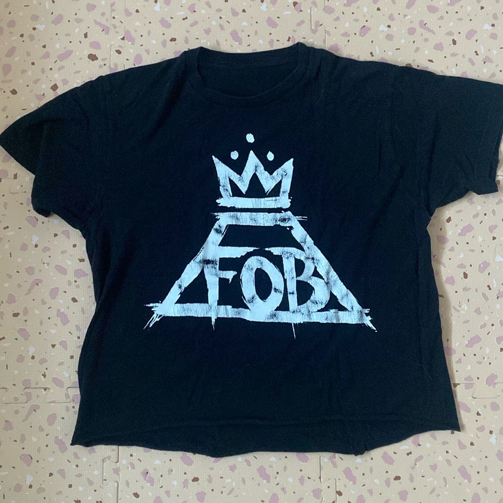 Cropped, rough hem Fall Out Boy TShirt